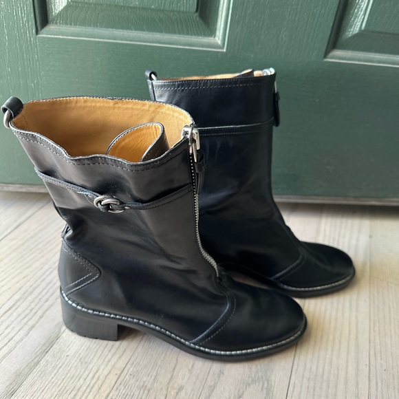 Cole Haan Black Leather Zippered Boots - SZ 10B - Picture 7 of 8
